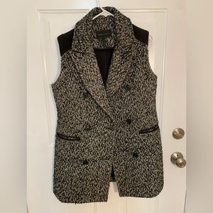 BCBGMaxAzria Black and White Tweed Vest